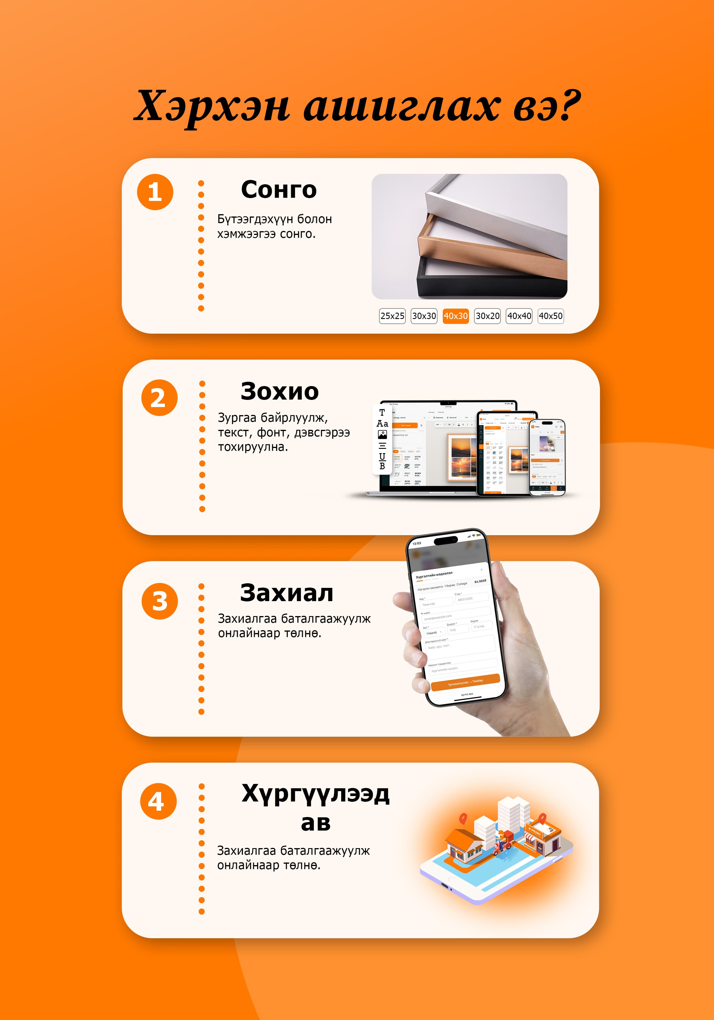 K Print-ийг хэрхэн ашиглах вэ — сонго, зохио, захиал, хүргүүлээд ав